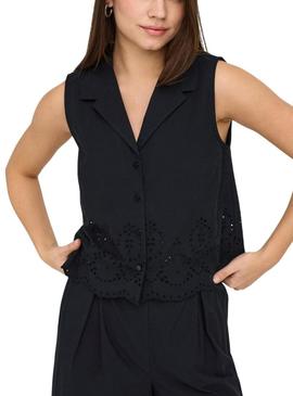 Camisa Only Roxanne Resort negro para mulher.