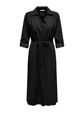 Vestido camiseiro preto Only Aris para mulher