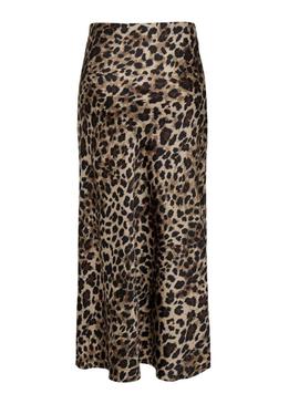 Saia de cetim estampada de leopardo Only Chigo para mulher.
