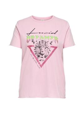Camiseta Only Lucy Dreamer rosa para mulher
