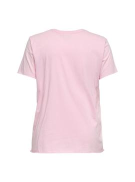 Camiseta Only Lucy Dreamer rosa para mulher