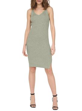 Vestido Only de malha Lina verde para mulher