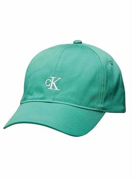  Boné Calvin Klein Jeans Monograma verde para meninos e meninas.