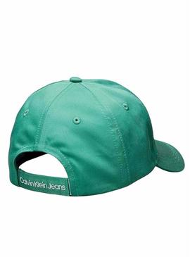  Boné Calvin Klein Jeans Monograma verde para meninos e meninas.