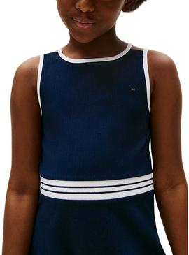 Vestido Tommy Hilfiger Skater azul marinho.