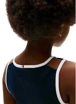 Vestido Tommy Hilfiger Skater azul marinho.