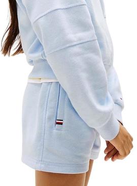 Shorts Tommy Hilfiger Script azul para menina