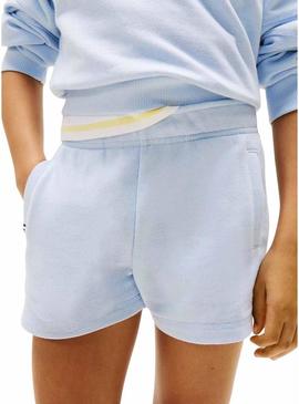 Shorts Tommy Hilfiger Script azul para menina