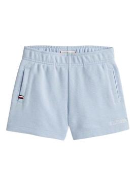 Shorts Tommy Hilfiger Script azul para menina