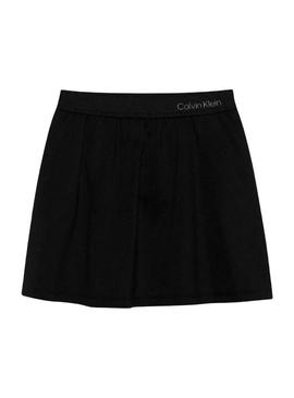 Saia Calvin Klein Jeans Flare preta para menina.