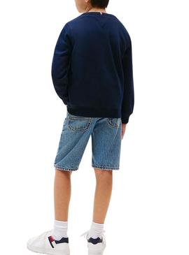 Moletom Tommy Hilfiger Flag marinho para criança.