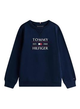 Moletom Tommy Hilfiger Flag marinho para criança.
