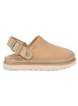 Tamancos UGG Goldenstar Villa Clog bege para mulheres.