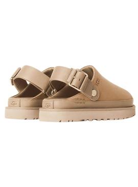 Tamancos UGG Goldenstar Villa Clog bege para mulheres.