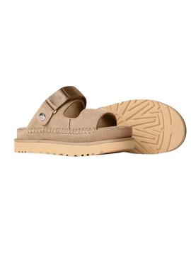 Sandálias UGG Goldenstar bege para mulheres.
