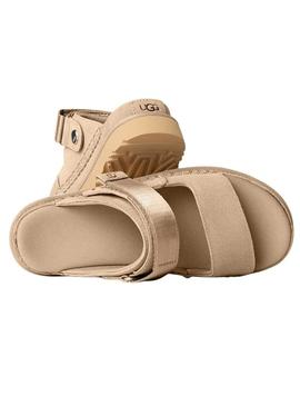 Sandálias UGG Goldenstar bege para mulheres.