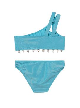 Biquíni Mayoral conchas turquesa para menina.