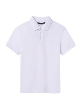 Polo  Mayoral  de granito básico branco para criança