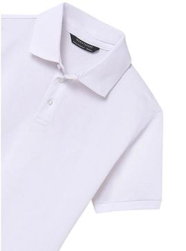 Polo  Mayoral  de granito básico branco para criança