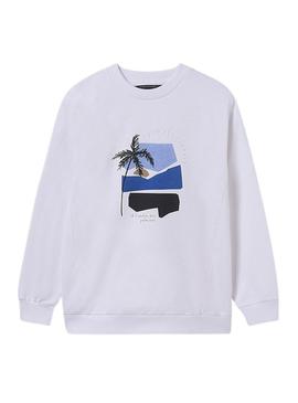 Moletom Mayoral estampado em relevo branco para menino