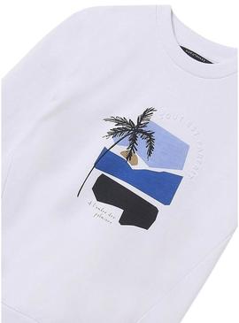 Moletom Mayoral estampado em relevo branco para menino