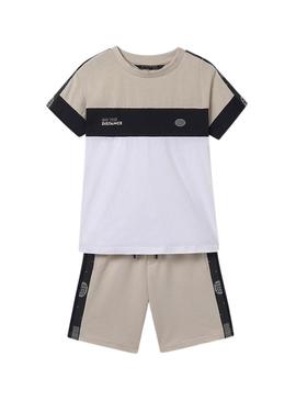  Set Mayoral bermuda e camiseta listrada para menino.