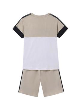  Set Mayoral bermuda e camiseta listrada para menino.