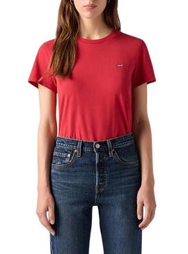 Camiseta Levis Perfect vermelha para mulher.