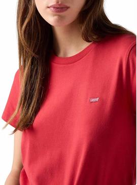 Camiseta Levis Perfect vermelha para mulher.