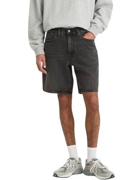 Bermuda jeans Levi's 468 solta preta para homem