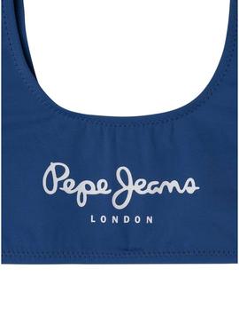 Biquíni Pepe Jeans com logotipo azul para menina.