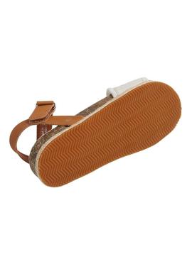 Sandálias Pepe Jeans Berlin Bass bege para menina.