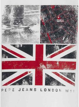 Camisa Pepe Jeans Arlo branca para homem.
