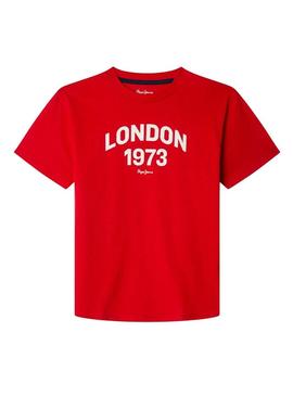 Camiseta Pepe Jeans Dylan vermelha para menino.