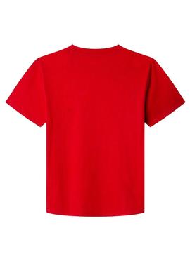 Camiseta Pepe Jeans Dylan vermelha para menino.