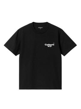 Camiseta Carhartt Button preta para mulher.