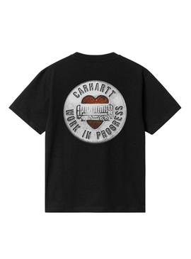Camiseta Carhartt Button preta para mulher.