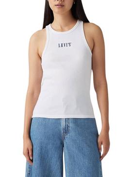 Camisa Levi's Gemini sem mangas branca para mulher.