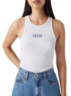 Camisa Levi's Gemini sem mangas branca para mulher.