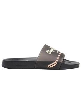 Sandálias Pepe Jeans Slider preto para mulher