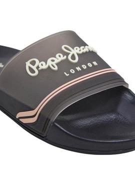 Sandálias Pepe Jeans Slider preto para mulher