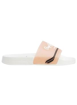Sandálias Pepe Jeans Slider laranja para mulher.