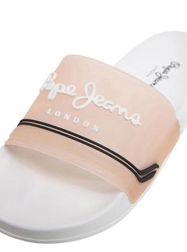 Sandálias Pepe Jeans Slider laranja para mulher.