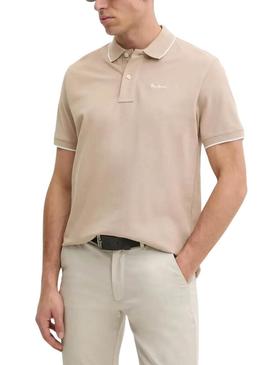 Camisa polo Pepe Jeans Hans bege para homem.