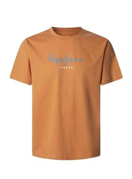 Camisa Pepe Jeans Eggo laranja para homem.
