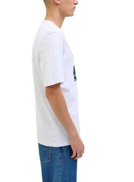 Camiseta Jack and Jones Hawaii Shape branca para homem.