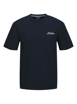 Camiseta Jack and Jones Beau azul marino para hombre.