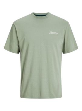 Camiseta Jack and Jones Beau verde para homem.