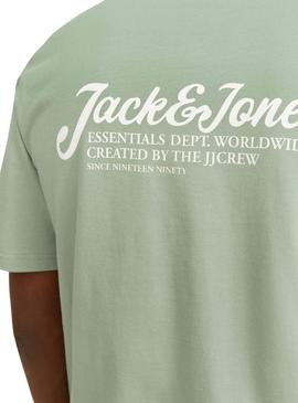 Camiseta Jack and Jones Beau verde para homem.