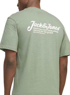 Camiseta Jack and Jones Beau verde para homem.